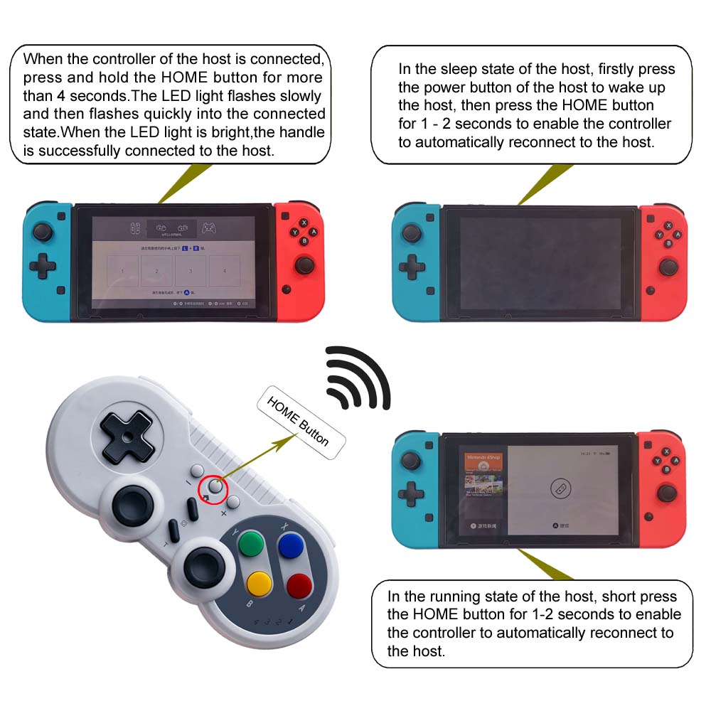 For Nintendo Switch Controller Wireless Gamepad Mini Size Built-in Gyroscope And Dual-Motors Support PC