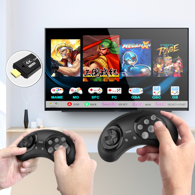 Retro Game Stick 4K Family Video Game Console With 2.4G Wireless Controller Gamepad Built-in Games For Children