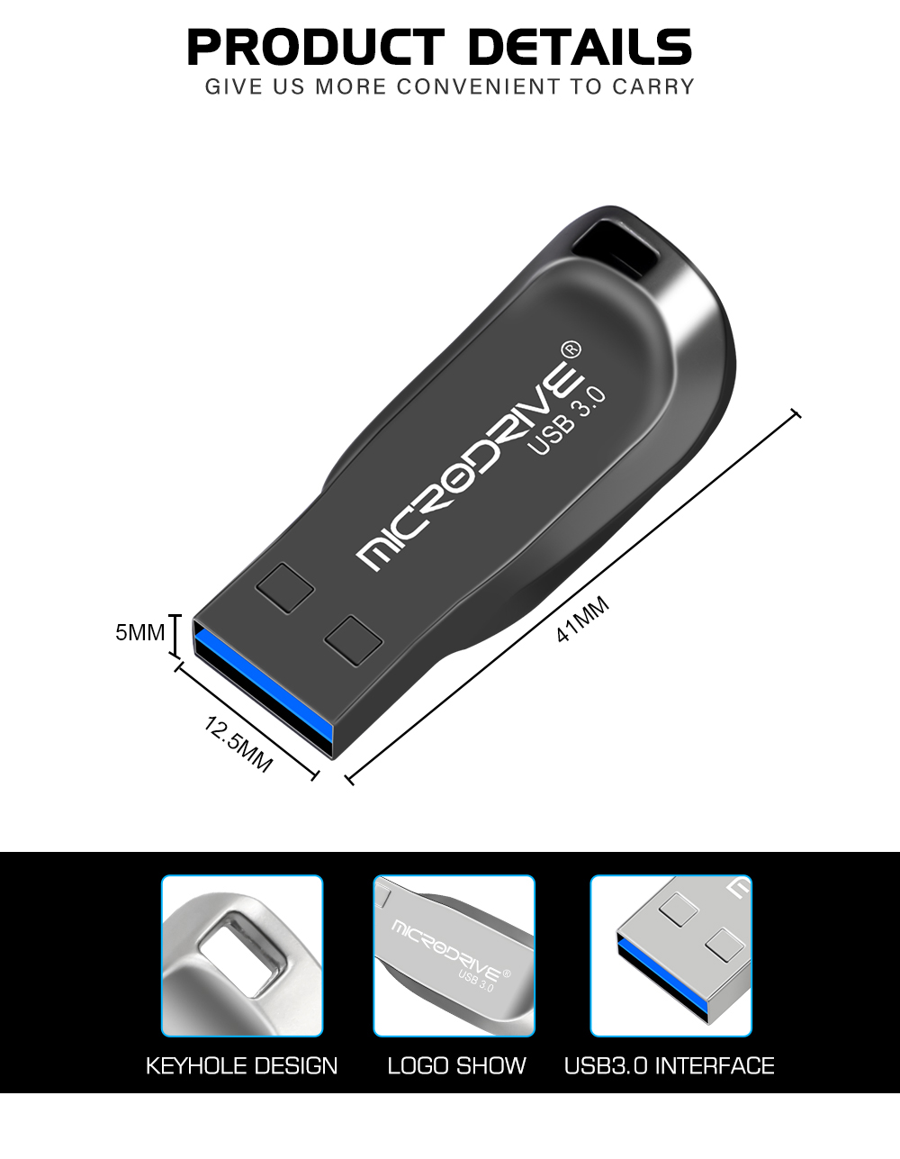 waterproof metal USB3.0 Flash Drive  flash disk