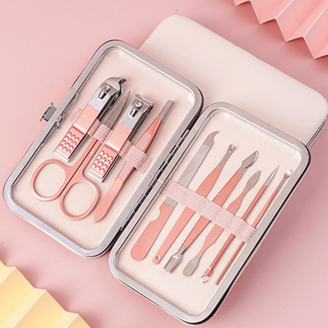 7/10/12/16/18pcs Manicure Cutters Nail Clipper Set Household Stainless Steel Ear Spoon Nail Clippers Pedicure Nail Scissors Tool