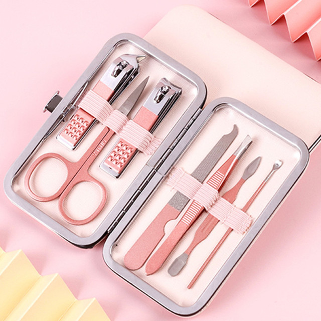 7/10/12/16/18pcs Manicure Cutters Nail Clipper Set Household Stainless Steel Ear Spoon Nail Clippers Pedicure Nail Scissors Tool