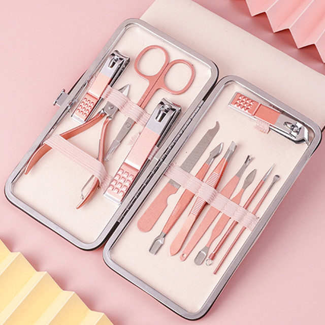 7/10/12/16/18pcs Manicure Cutters Nail Clipper Set Household Stainless Steel Ear Spoon Nail Clippers Pedicure Nail Scissors Tool