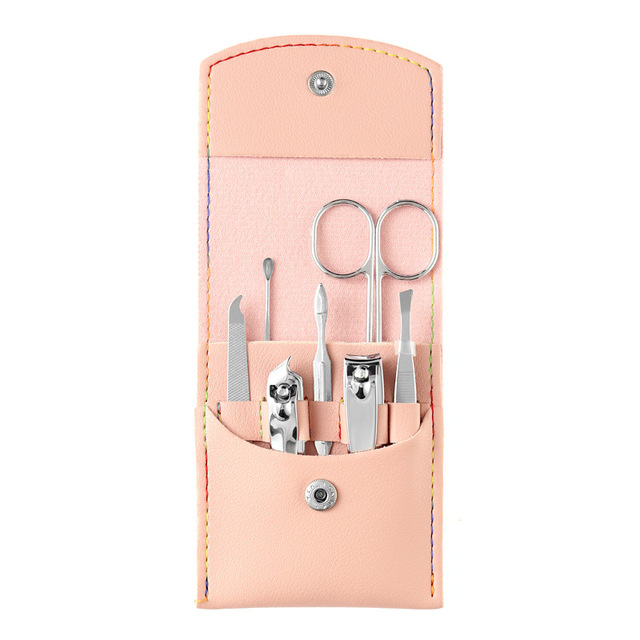 7 Pcs Professional Nail Cutter Pedicure Scissors Set Stainless Steel Eagle Hook Portable Manicure Nail Clipper Tool Set
