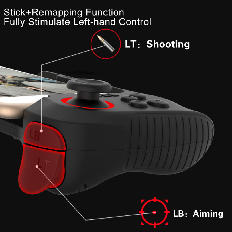 G5 One-Handed Wireless Bluetooth Gamepad PUBG Mobile Controller Game Joystick Trigger Button For IOS Iphone Tablet Ipad