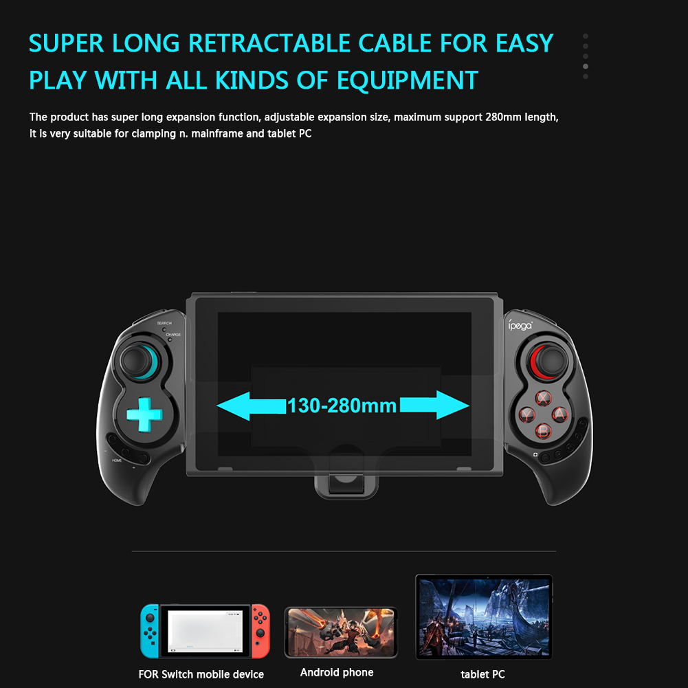 Electronic Machine Accessories IPEGA PG-SW029 6-Axis Vibration Bluetooth-compatible Gamepad Telescopic Wireless Joystick