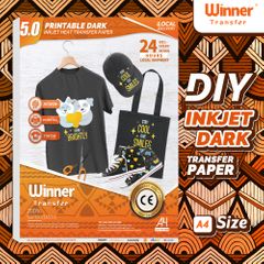 Inkjet Dark Iron-on Heat Transfer Paper Printable Vinyl 5pcs 10 sheets