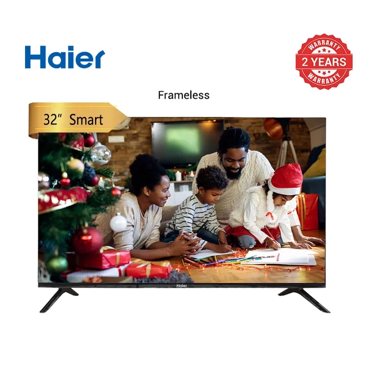 Haier 32" Android Smart TV Google Assistant Full HD Frameless LED Display Chromecast Built-in Wi-Fi Bluetooth, USB/HDMI Ports, Slim Design With Youtube Netflix 2 Years Warranty (H32K6G)