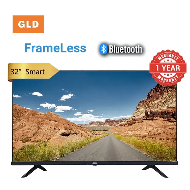 GLD 32 Inch Frameless Smart Android TV（G3200R1-SA）By Android Smart TV LED Television with 12 Months Warranty USB 2-HDMI 3, AV,NETFLIX Black,32 inch