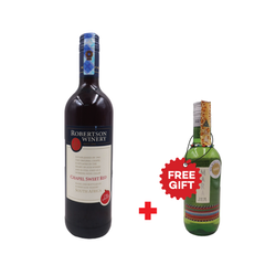 Robertson Winery Chapel Sweet Red Wine Soft Smooth Wines -750 ML - Red Sweet Wines Alcohol Drinks Beer, Wines and Spirits  (Offer: Buy One Get Fre 250ML Mara White Wine) As Picture 750ml