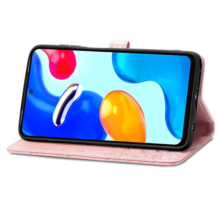 Leather Phone Case Flip Cover for Xiaomi Redmi Note 11 6.43'' / Xiaomi Redmi Note 11S Flower Fashion Leather Magnetic Full Body Shockproof Stand Flip Wallet Case Cover