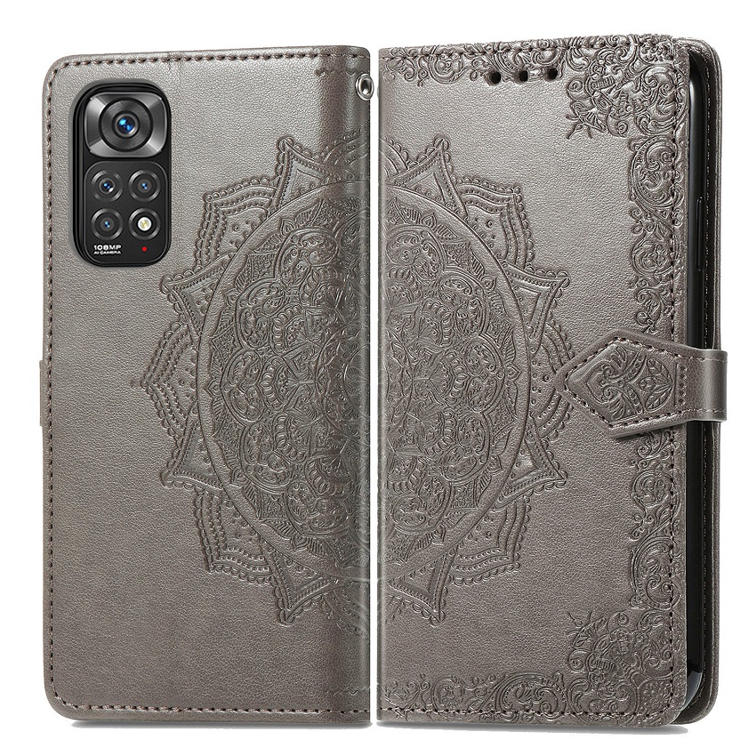 Leather Phone Case Flip Cover for Xiaomi Redmi Note 11 6.43'' / Xiaomi Redmi Note 11S Flower Fashion Leather Magnetic Full Body Shockproof Stand Flip Wallet Case Cover