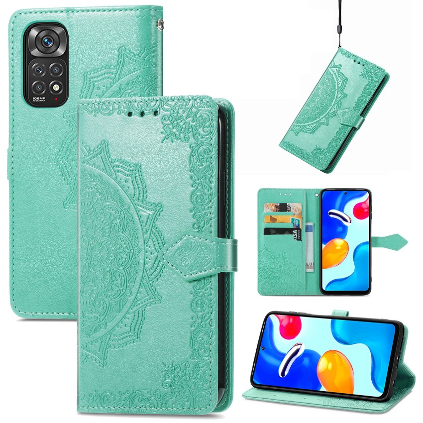 Leather Phone Case Flip Cover for Xiaomi Redmi Note 11 6.43'' / Xiaomi Redmi Note 11S Flower Fashion Leather Magnetic Full Body Shockproof Stand Flip Wallet Case Cover