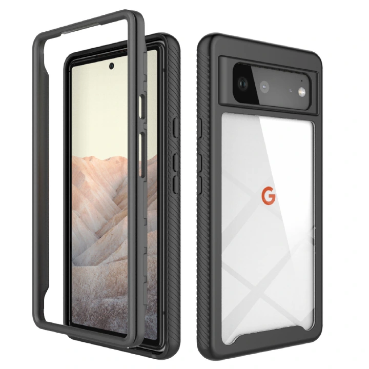 Phone Case For Google Pixel 8 7 6 Pro 7A 6A Starry Sky Transparent Side Anti-Slip Two-in-One Anti Fall Protective Case