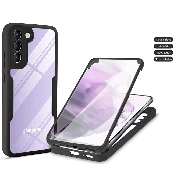 360 Full Cover For Samsung Galaxy S23 S22 S21 Ultra Plus S21 FE A54 A34 A24 A14 A04S A04E M53 M52 M33 A72 A52 A32 A22 A12 A21S A71 A51 A03 Core A02S A03S A02 Transparent Shockproof Phone Case