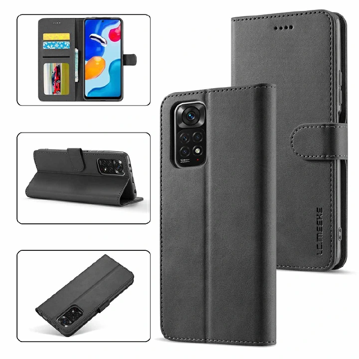 Leather Phone Case Flip Cover for Xiaomi Redmi Note 11 10 9 Pro 11S 10S 9S 10C 10A 10 9 9T 9A 9C Mi 12T Pro 12 Lite Poco F4 M4 M5S X4 Pro Shockproof Protection Stand Holder Magnetic PU Leather Case