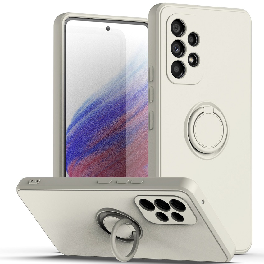 Phone Case For Samsung Galaxy A54 A34 A14 A04S A13 A23 A33 A53 A73 A52 A72 A32 A22 A12 A21S A20S A03 Core M53 A71 A51 A31 Magnetic Ring Holder Soft Liquid Silicone Cover