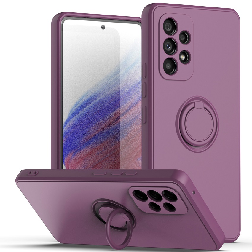 Phone Case For Samsung Galaxy A54 A34 A14 A04S A13 A23 A33 A53 A73 A52 A72 A32 A22 A12 A21S A20S A03 Core M53 A71 A51 A31 Magnetic Ring Holder Soft Liquid Silicone Cover