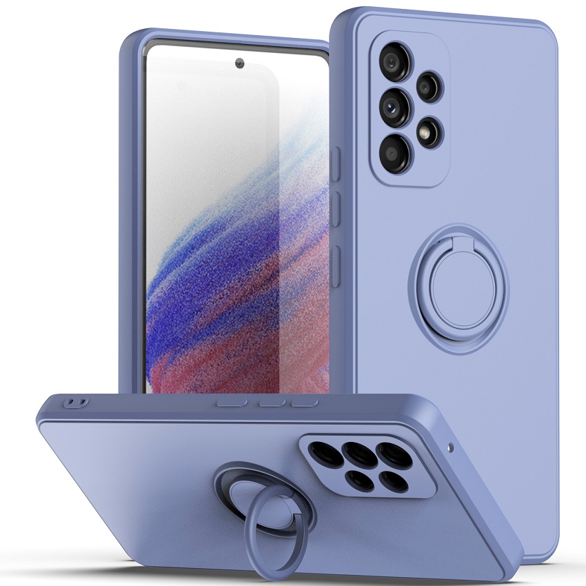 Phone Case For Samsung Galaxy A54 A34 A14 A04S A13 A23 A33 A53 A73 A52 A72 A32 A22 A12 A21S A20S A03 Core M53 A71 A51 A31 Magnetic Ring Holder Soft Liquid Silicone Cover