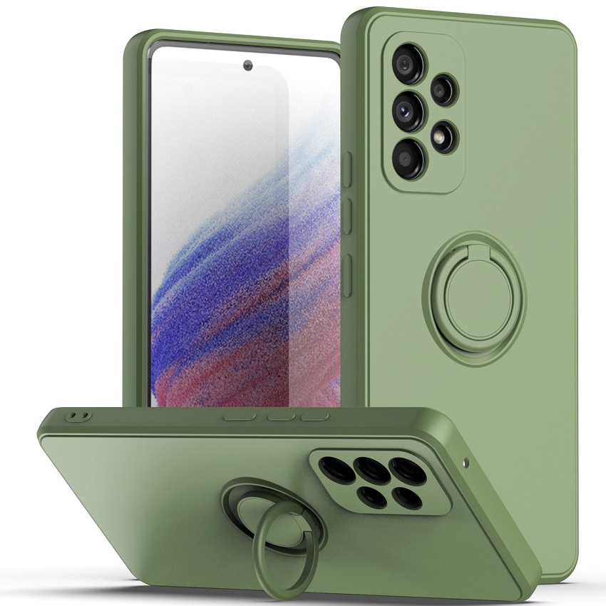 Phone Case For Samsung Galaxy A54 A34 A14 A04S A13 A23 A33 A53 A73 A52 A72 A32 A22 A12 A21S A20S A03 Core M53 A71 A51 A31 Magnetic Ring Holder Soft Liquid Silicone Cover