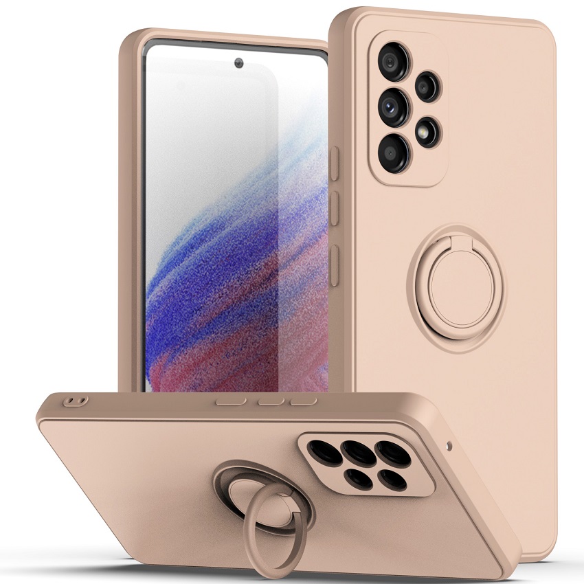 Phone Case For Samsung Galaxy A54 A34 A14 A04S A13 A23 A33 A53 A73 A52 A72 A32 A22 A12 A21S A20S A03 Core M53 A71 A51 A31 Magnetic Ring Holder Soft Liquid Silicone Cover