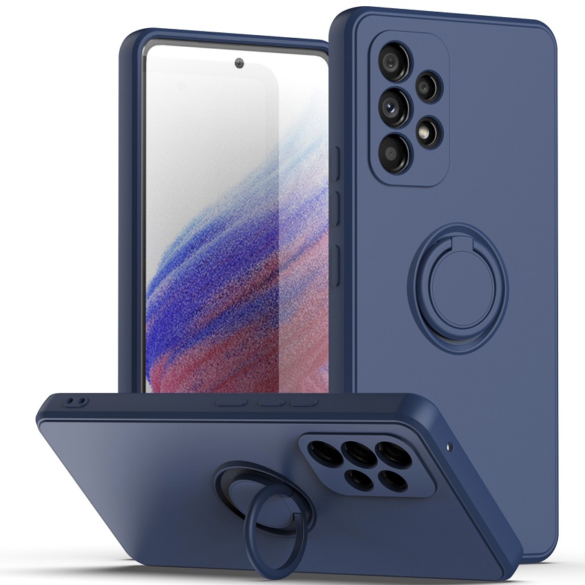 Phone Case For Samsung Galaxy A54 A34 A14 A04S A13 A23 A33 A53 A73 A52 A72 A32 A22 A12 A21S A20S A03 Core M53 A71 A51 A31 Magnetic Ring Holder Soft Liquid Silicone Cover