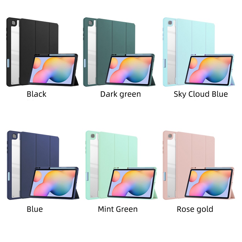 Tablet Case For Samsung Galaxy Tab S6 Lite (2022)SM-P613 SM-P619 / (2020) SM-P610/P615 with S Pen Holder, Shockproof Cover with Clear Back, Auto Wake/Sleep