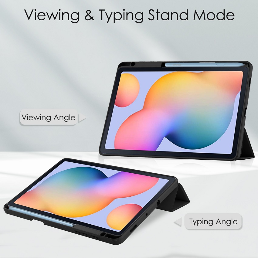 Tablet Case For Samsung Galaxy Tab S6 Lite (2022)SM-P613 SM-P619 / (2020) SM-P610/P615 with S Pen Holder, Shockproof Cover with Clear Back, Auto Wake/Sleep