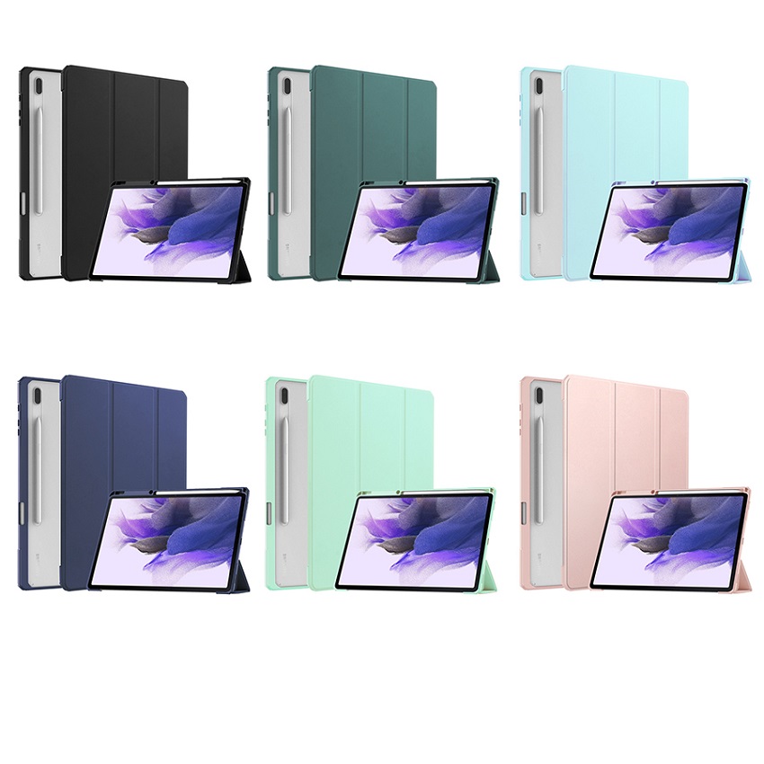 Tablet Case For Samsung Galaxy Tab S7 FE / Galaxy S7 Plus 12.4'' with S Pen Holder, Shockproof Cover with Clear Back, Auto Wake/Sleep