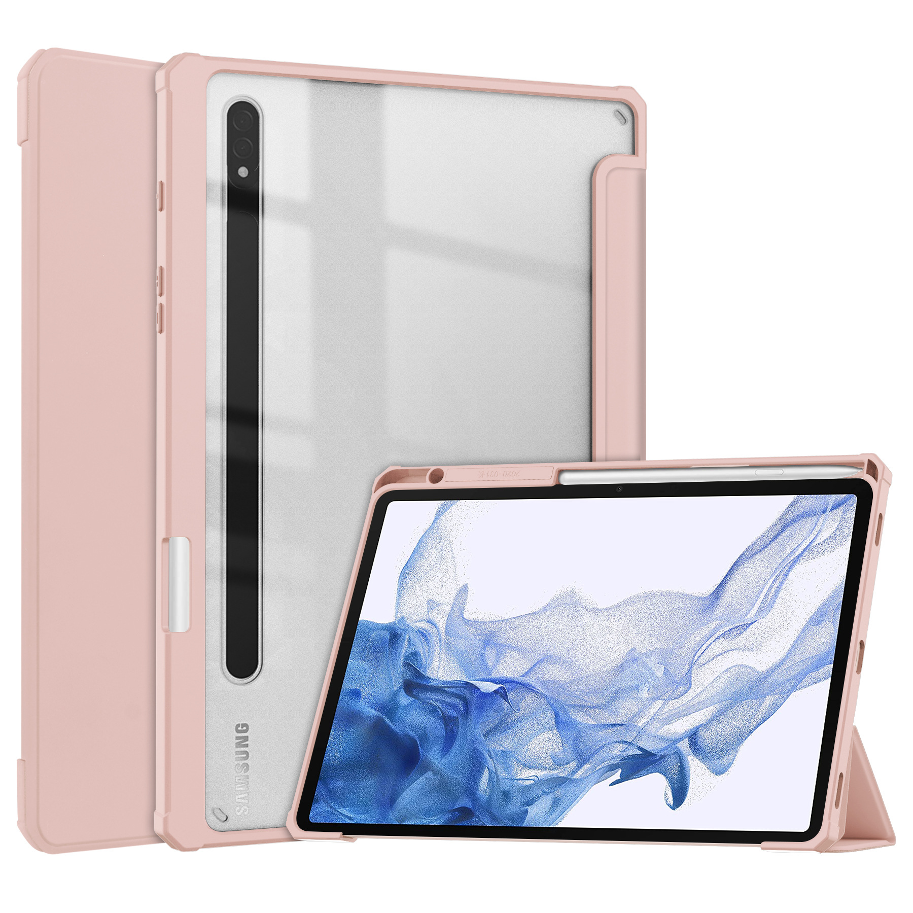 Tablet Case For Samsung Galaxy Tab S8 11'' SM-X700/SM-X706 with S Pen Holder, Shockproof Cover with Clear Back, Auto Wake/Sleep