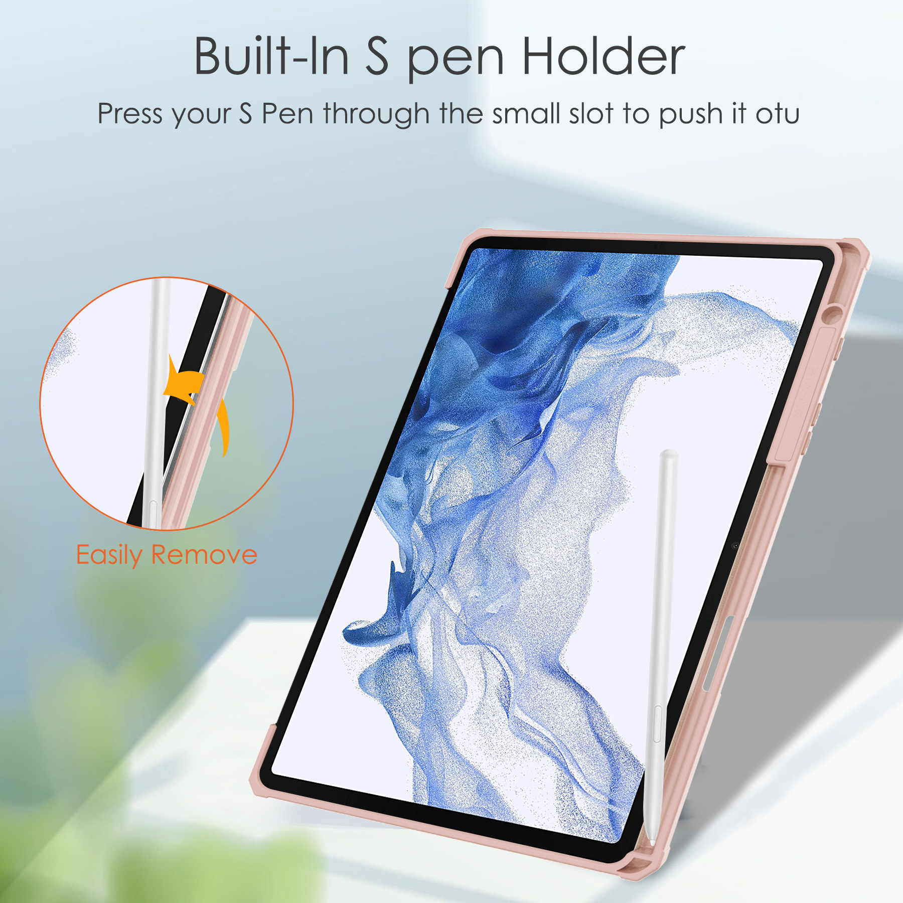 Tablet Case For Samsung Galaxy Tab S8 11'' SM-X700/SM-X706 with S Pen Holder, Shockproof Cover with Clear Back, Auto Wake/Sleep