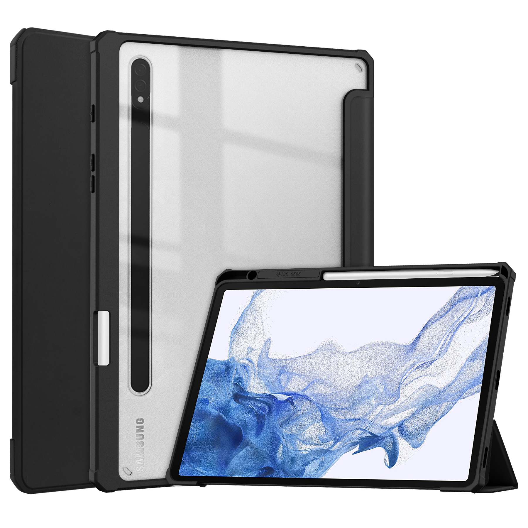 Tablet Case For Samsung Galaxy Tab S8 11'' SM-X700/SM-X706 with S Pen Holder, Shockproof Cover with Clear Back, Auto Wake/Sleep