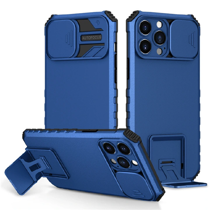 Luxury Slide Camera Lens Case For iPhone 16 Pro Max 16 16 Plus 16e 15 14 Pro 15 14 Plus 15 14 13 12 11 Pro Max XR XS X 8 7 Plus Kickstand Shockproof Cover