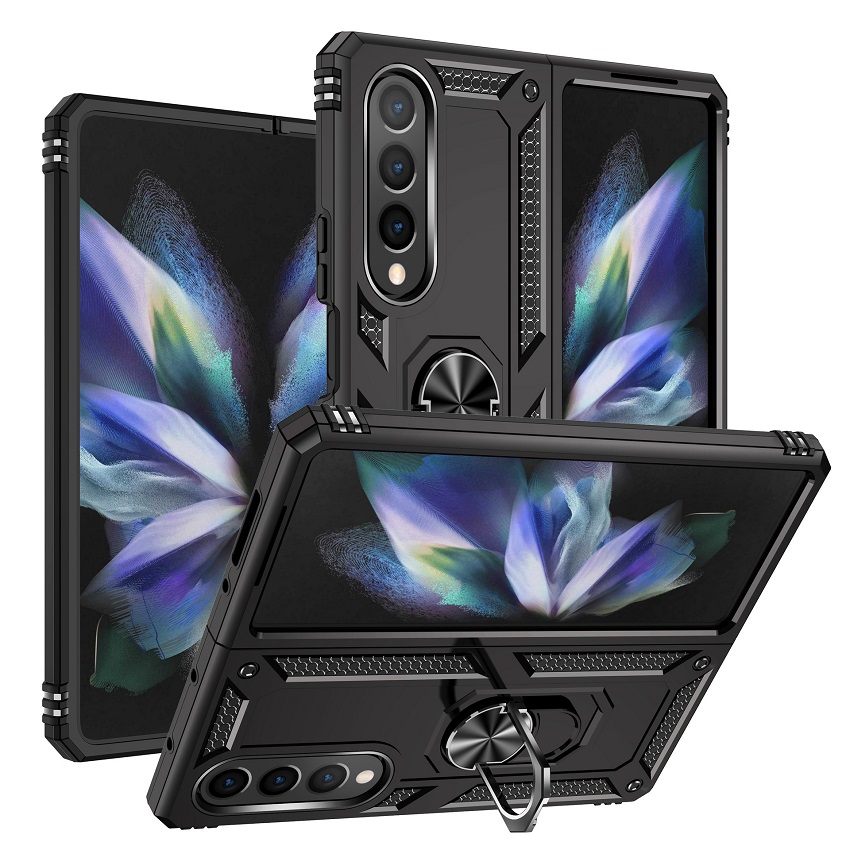 Phone Case for Samsung Galaxy Z Fold 4,Galaxy Z Fold 3 Cover 360° Rotating Stand Military Grade Drop Tested Cover with Magnetic Kickstand Car Mount Protective Case Z Fold4,Z Fold3