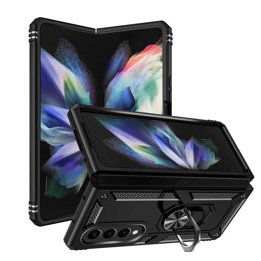 Phone Case for Samsung Galaxy Z Fold 4,Galaxy Z Fold 3 Cover 360° Rotating Stand Military Grade Drop Tested Cover with Magnetic Kickstand Car Mount Protective Case Z Fold4,Z Fold3