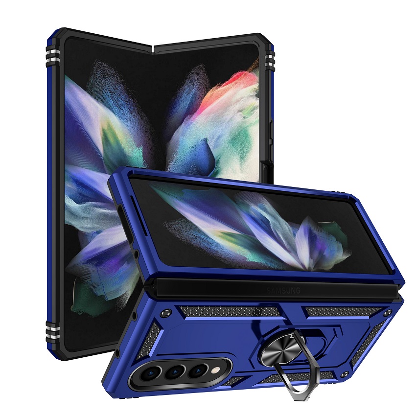 Phone Case for Samsung Galaxy Z Fold 4,Galaxy Z Fold 3 Cover 360° Rotating Stand Military Grade Drop Tested Cover with Magnetic Kickstand Car Mount Protective Case Z Fold4,Z Fold3