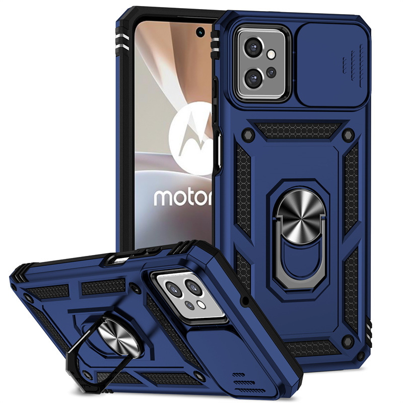 Luxury Slide Camera Lens Case For Motorola G Pure Play Stylus G31 G41 G50 G60S G22 G32 G52 G82 G62 Edge 2022 Shockproof Bumper Cover with Kickstand