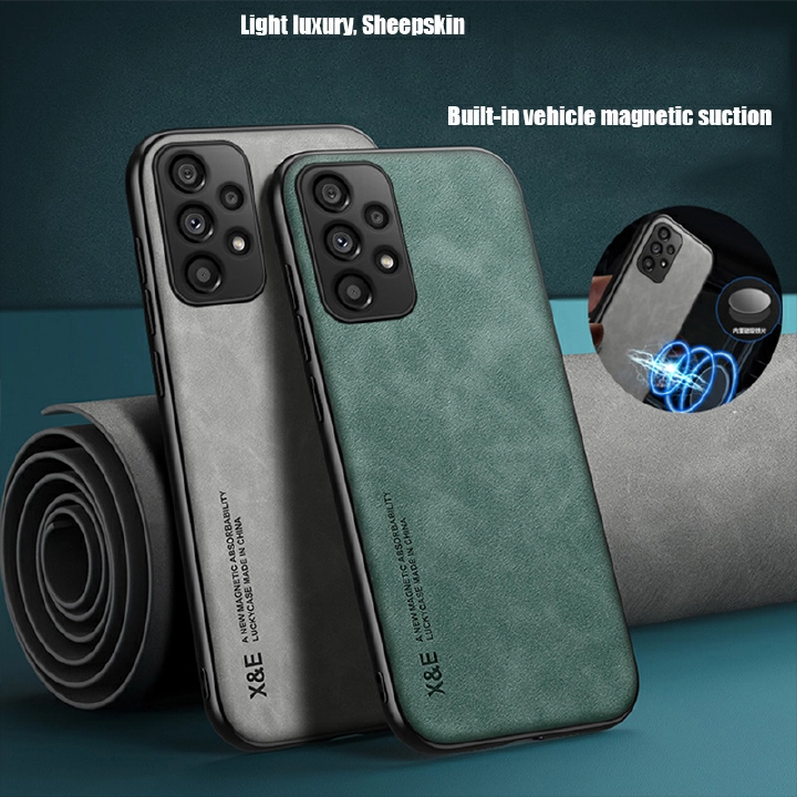 Phone Case for Samsung Galaxy A54 A34 A14 M33 A73 A53 A33 A23 A13 A72 A52 A32 A22 A12 A71 A51 A31 A21S A70 A50 A30 A20 A10 Shockproof Classic Business Luxury Sheepskin Pattern Leather Protective Case