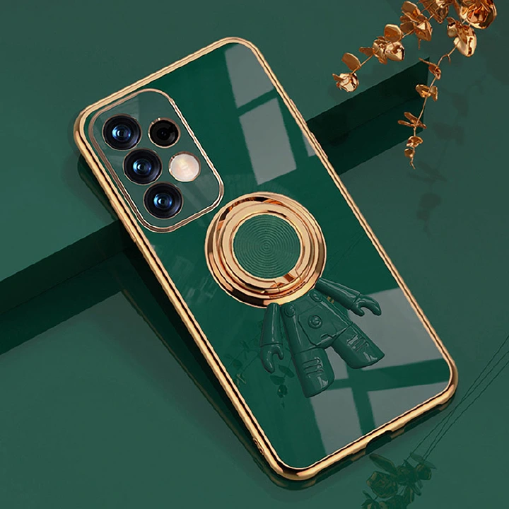 For Samsung Galaxy A73 A53 A33 A13 A04S Finger Ring Buckle Kickstand [with Magnetic] Vehicle-Mounted Soft TPU Bumper Electroplated Phone Case