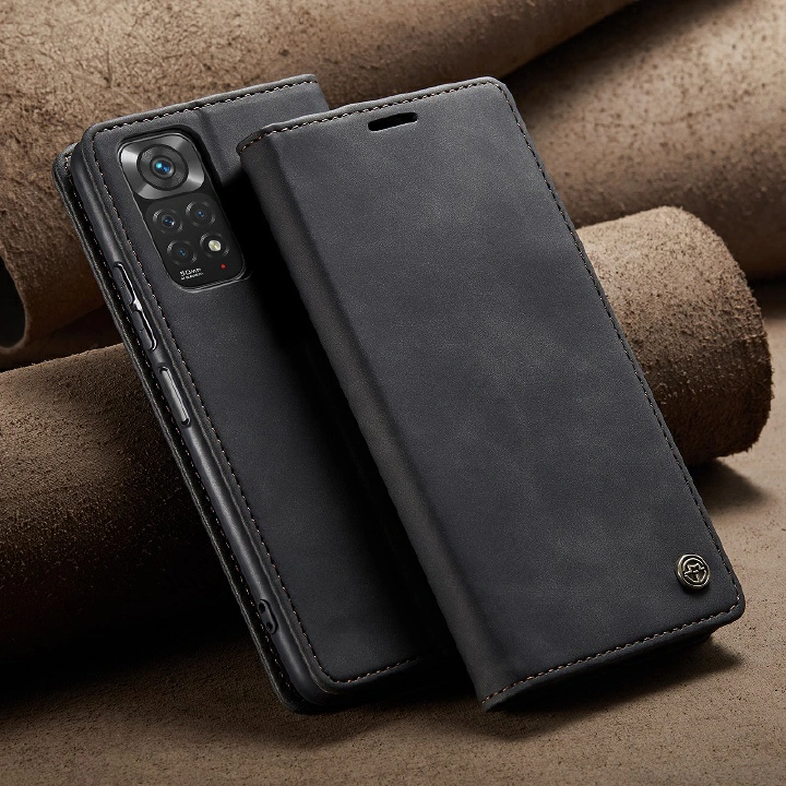 CaseMe Leather Phone Case Flip Cover for Xiaomi Redmi Note 13 12 11 10 9 8 Pro 11S 10S 9S 13C 12 12C POCO M6 Pro X6 X5 Pro Shockproof Protection Stand Holder Magnetic PU Leather Case
