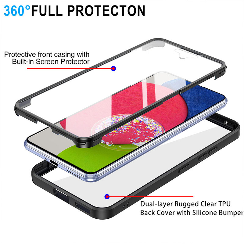 360 Full Cover For Samsung Galaxy A55 A35 A25 A15 A05S A54 A34 A24 A14 A04S A04e Transparent Shockproof Phone Case