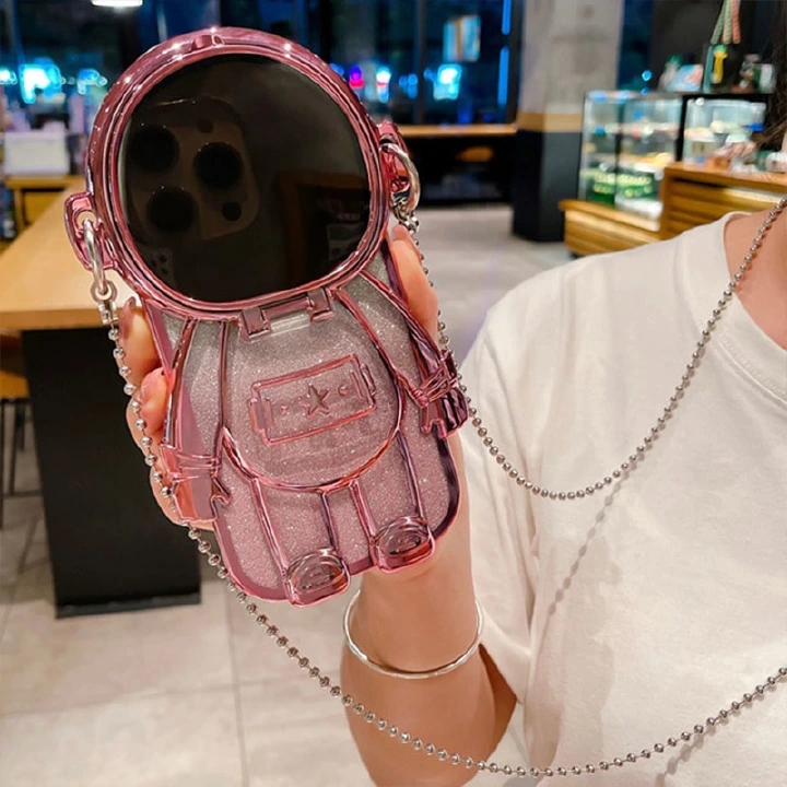 Luxury Fashion Creativity Glitter The Astronaut Cover Phone Case For iPhone 16 Plus 16 Pro Max 15 14 Pro Max 15 14 Plus 14 Pro 15 14 13 12 11 Pro Max Shockproof Anti Fall Bumper Cover