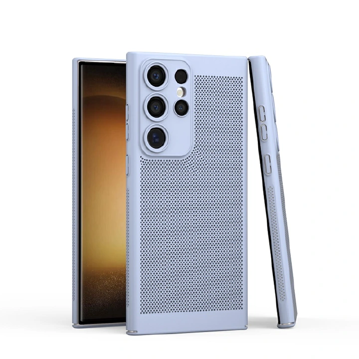 For Samsung Galaxy S23 S22 S21 Ultra Plus S21 S20 FE Note 20 Ultra A73 A53 A33 A23 A13 A04S A04e A04 Mesh Shell Heat Dissipation Breathable Mobile Phone Case Protective Cover