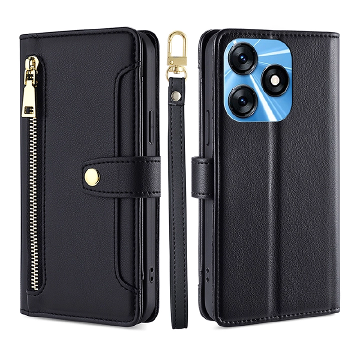Fashion Leather Lanyard Phone Case Flip Cover For Tecno Camon 20 Premier 20 19 Pro 18 18P 17 Spark 10 10C 8C GO 9 Pro 9T 7 6 5 Shockproof Protection Stand Holder Magnetic PU Leather Case