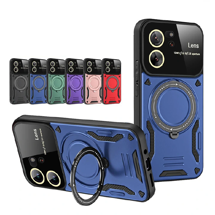 Magnetic Bracket Fashion Large View Window Phone Case For Xiaomi 13T, 13T Pro, Protective Case