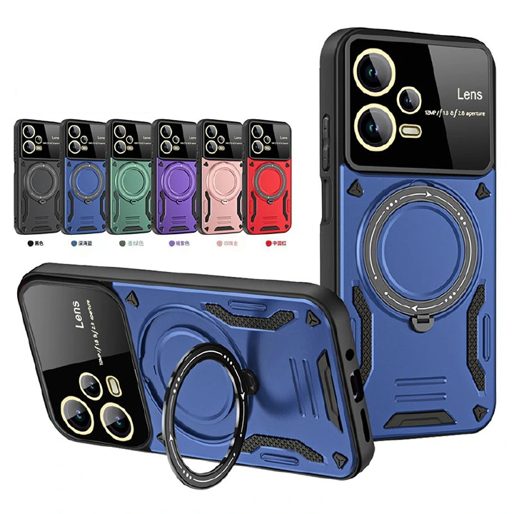 Magnetic Bracket Fashion Large View Window Phone Case For Xiaomi Redmi Note 12 Pro+ 12 11 10 9 Pro 12S 11S 10S 9S, Protective Case