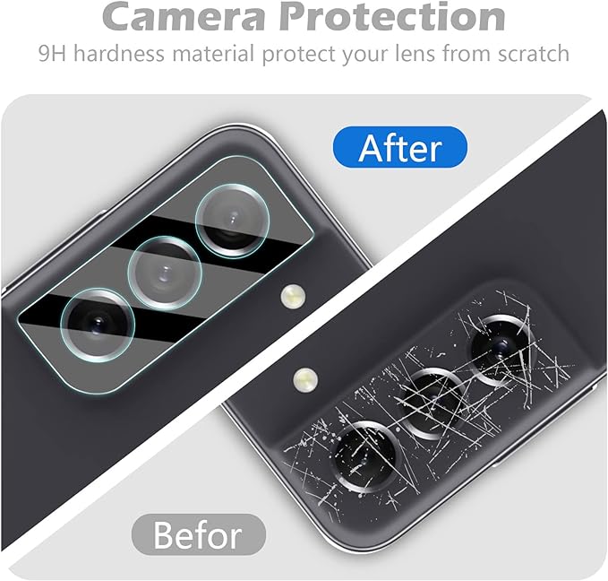 [3 pcs] For Samsung Galaxy S21 FE Camera Lens Protector, Ultra Thin Tempered Glass, Scratch Resistant HD Clear, Easy to Install