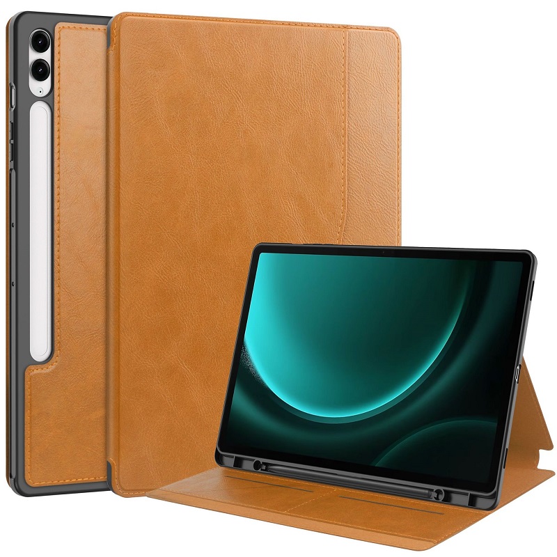 Tablet Case for Samsung Galaxy Tab S9 FE Plus/SM-X610 / S9 Plus / SM-X810/ SM-X816B PU Leather Business Folio Stand Protective Tablet Cover Built-in Card Slot