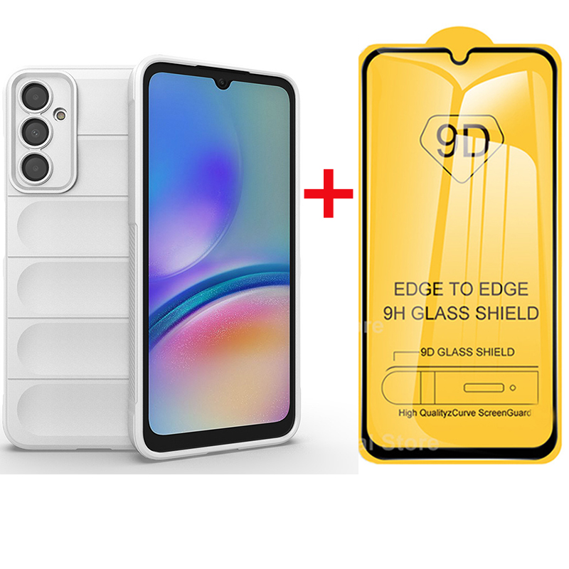 Samsung Galaxy A05S Phone Case come with [9D Full Glue Cover Tempered Glass] Screen Protector