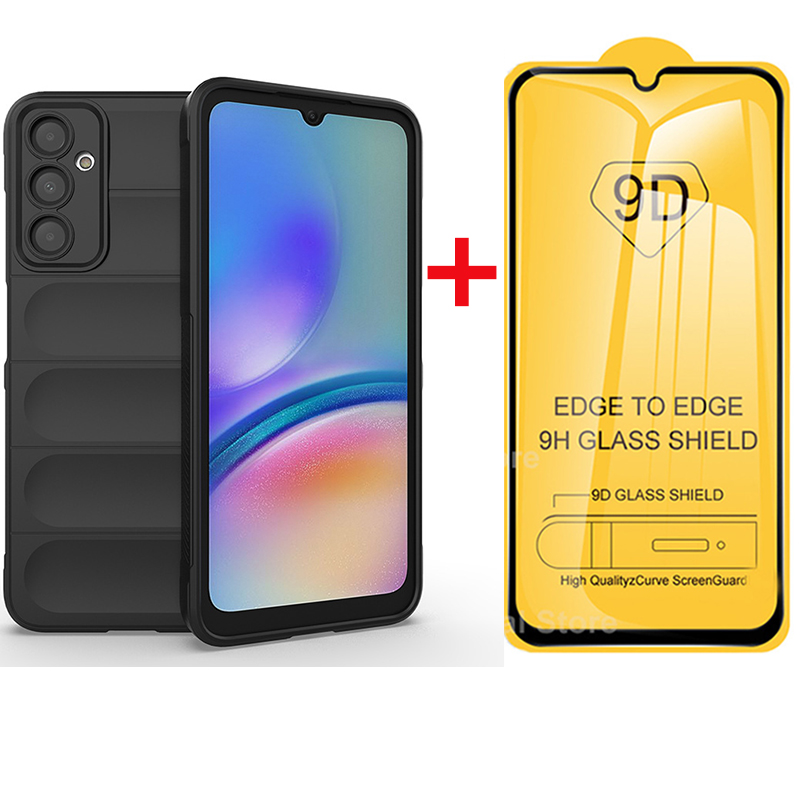 Samsung Galaxy A05S Phone Case come with [9D Full Glue Cover Tempered Glass] Screen Protector