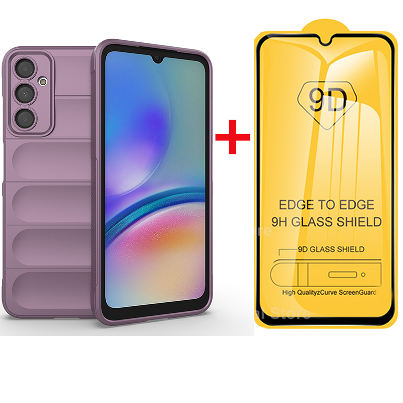 Samsung Galaxy A05S Phone Case come with [9D Full Glue Cover Tempered Glass] Screen Protector